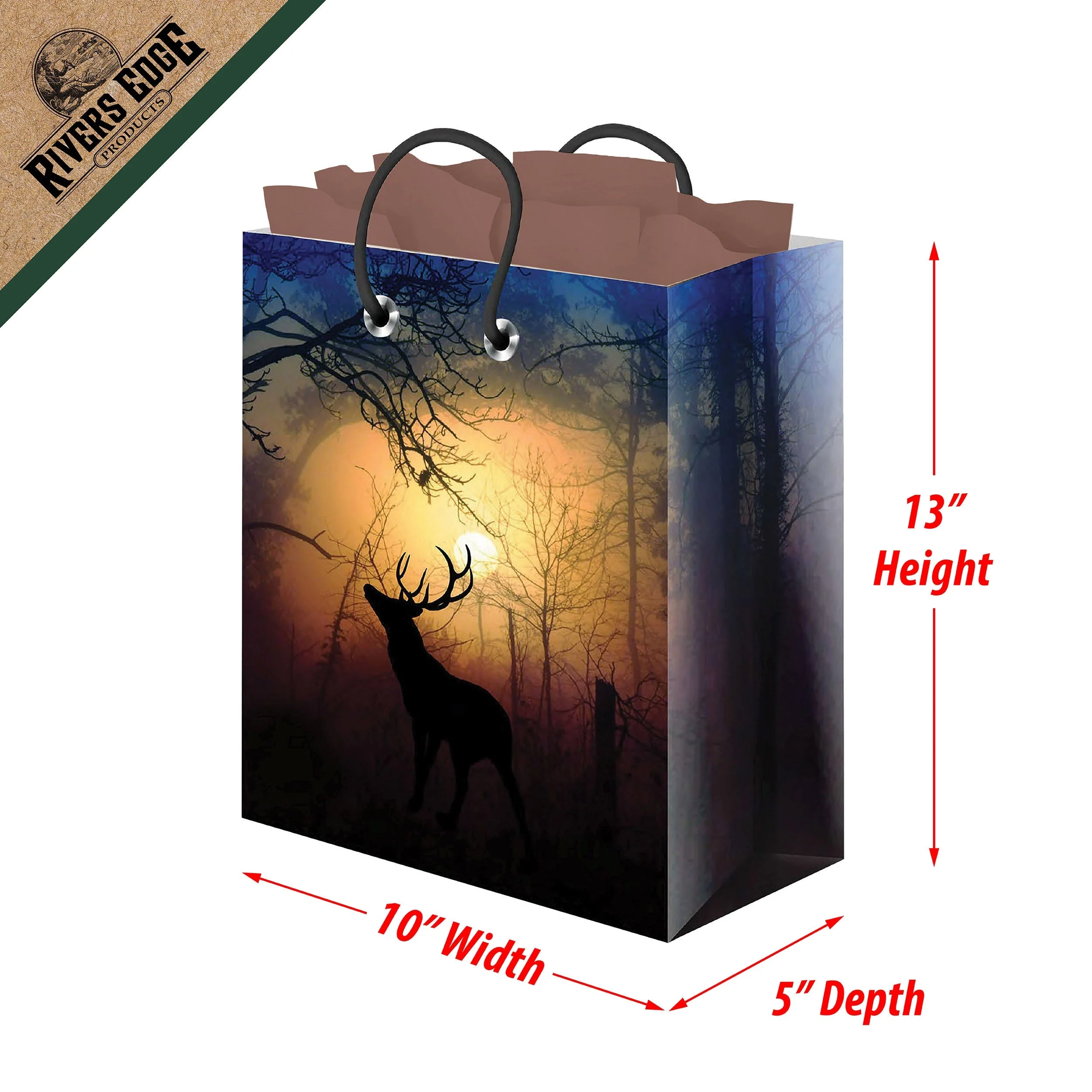 Gift Bag Medium with Tissue Paper-Deer Forest - Image 2