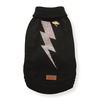 Croci Dog Sweater Thunder Lightning Bolt Black - Image 3