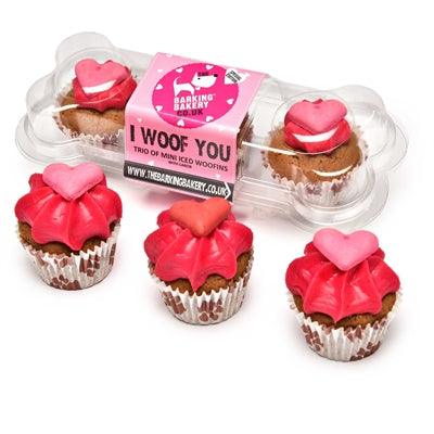 The Barking Bakery I Woof You Valentine Mini Iced Woofins Trio Assortment