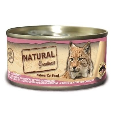 Natural Greatness Tuna Fillet & Prawns – 100% Natural Cat Food with Tuna and Prawns (70g)