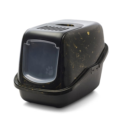 Savic Nestor Marble Black/Gold Cat Litter Box