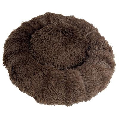 Sazzz fluffy brown dog bed – extra soft sleeping place – for small to medium dogs
