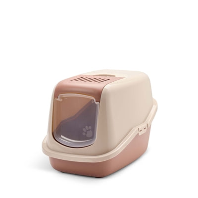 Savic Nestor Champagne Pink / Terracotta Cat Litter Box
