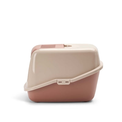 Savic Nestor Champagne Pink / Terracotta Cat Litter Box - Image 3