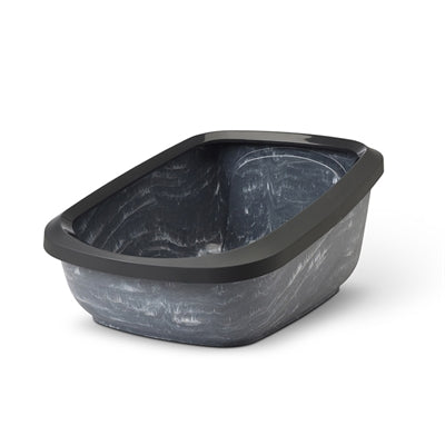 Savic Aseo Jumbo Marble Cat Litter Box Gray/Black