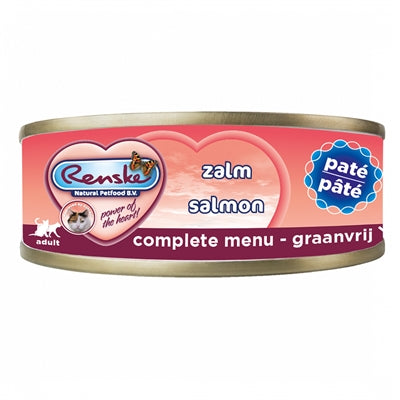 Renske Cat Pate Salmon – Grain-free Natural Cat Food with Salmon and Tuna (24 x 70 grams)