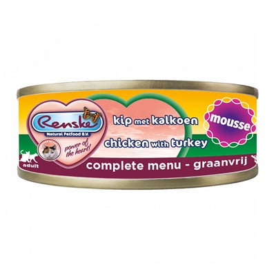 Renske Cat Mousse Chicken & Turkey – Grain-free Natural Cat Food with Soft Mousse (24 x 70 grams)