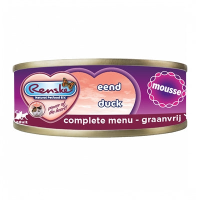 Renske Cat Mousse Duck – Grain-free Natural Cat Food with Soft Mousse (24 x 70g)