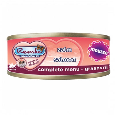 Renske Cat Mousse Salmon – Grain-free Natural Cat Food with Soft Mousse (24x70g)