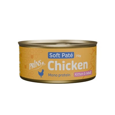 Prins Soft Paté Chicken – Monoprotein Grain-Free Cat Food with Chicken (24x70g)