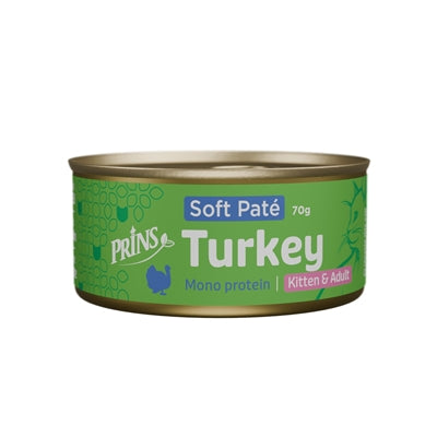 Prins Soft Paté Turkey – Monoprotein Grain-Free Cat Food with Turkey (24x70g)