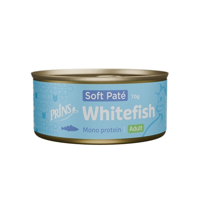 Prins Soft Paté Whitefish – Light Grain-Free Cat Food with Cod (24x70g)