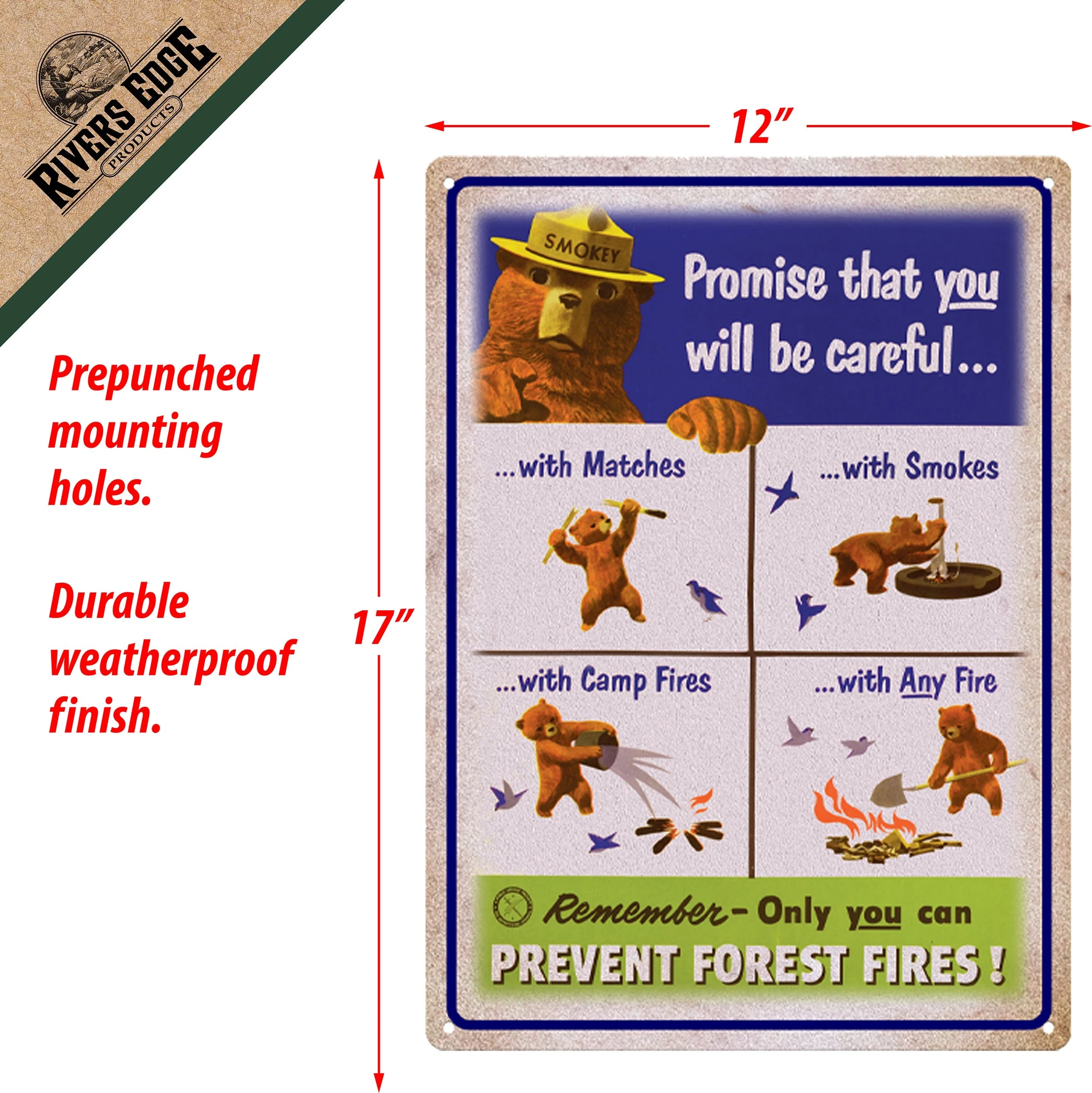 Tin Sign 12in x 17in-Promise That You Will Be Careful - Image 2
