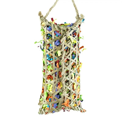 Back Zoo Nature Parakeet Woven Bamboo Pouch - Image 3
