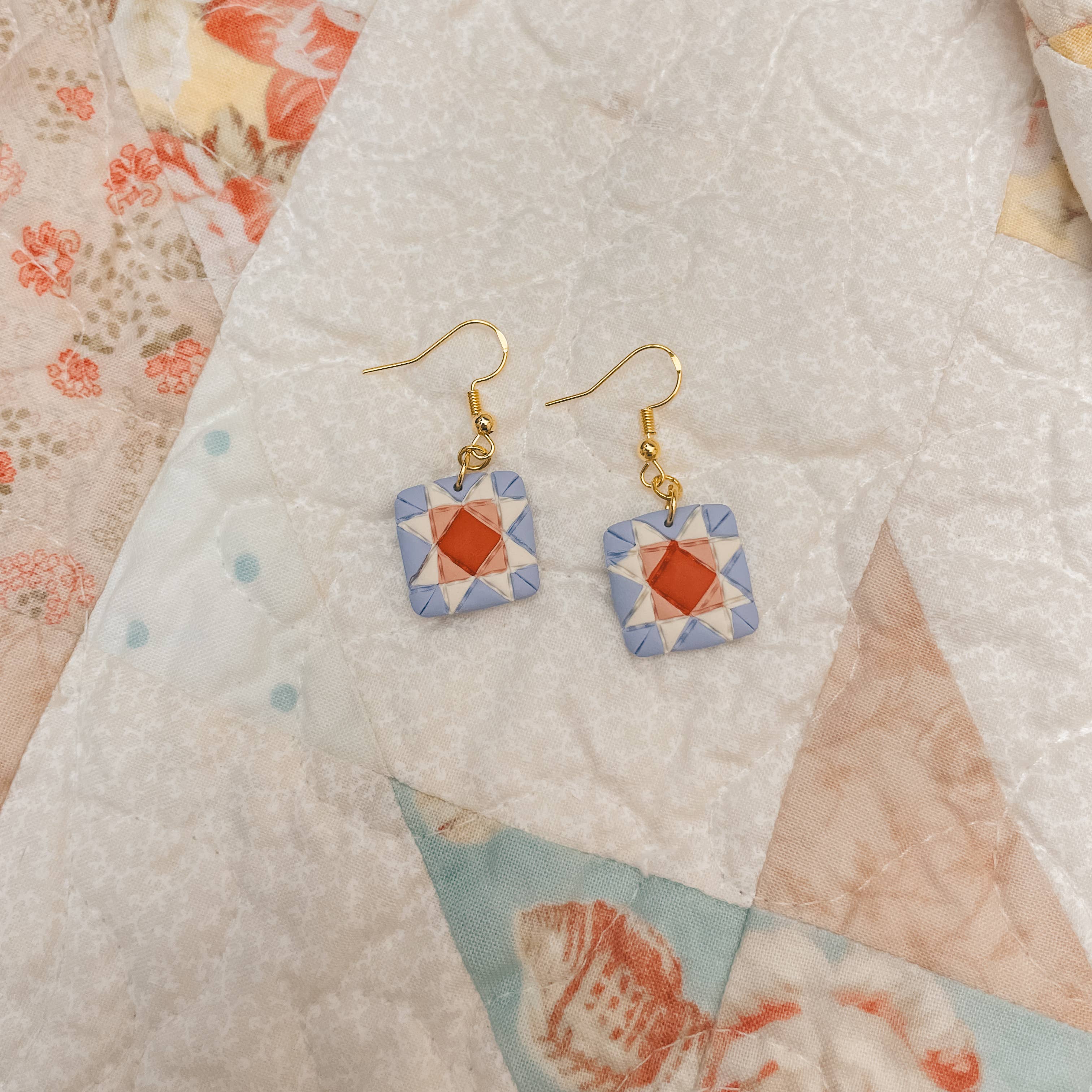 Quilt Block Dangle Earrings - Image 3