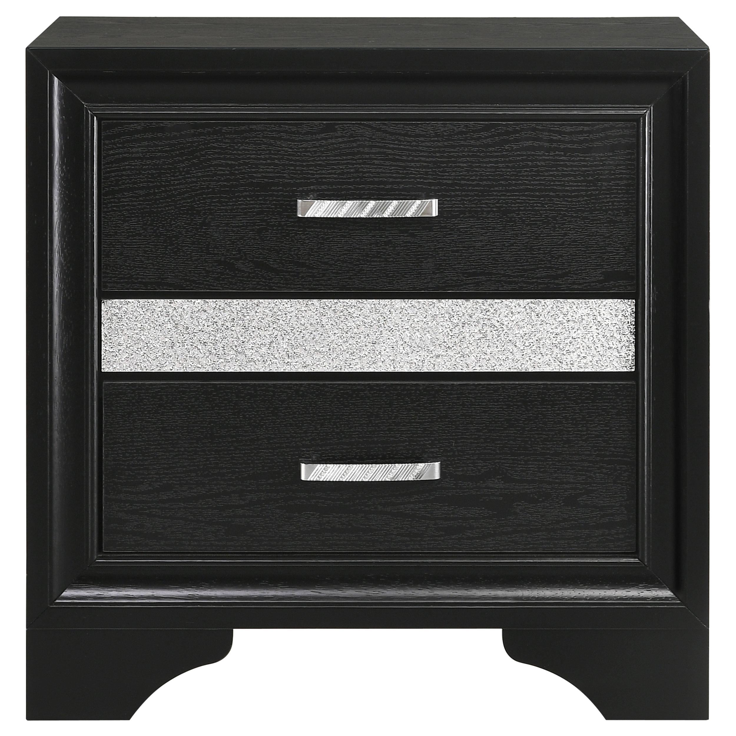 Coaster Furniture Miranda 206362 2-Drawer Nightstand - Black - Image 2