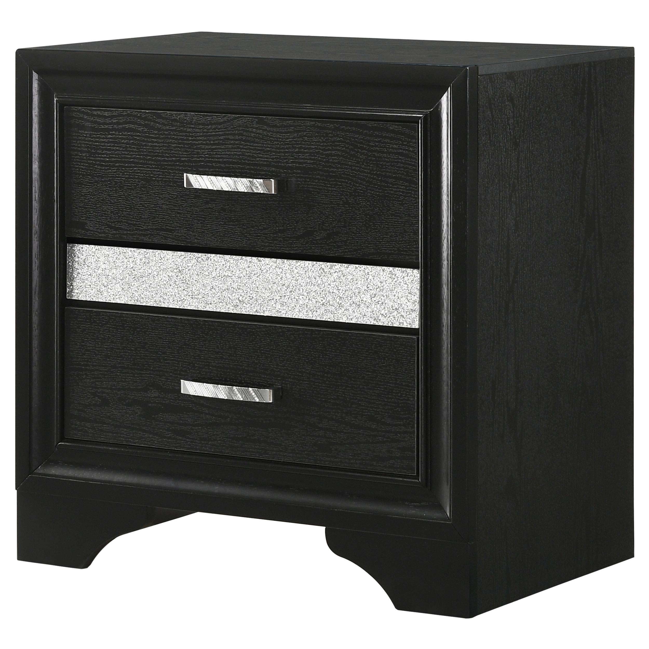 Coaster Furniture Miranda 206362 2-Drawer Nightstand - Black - Image 3