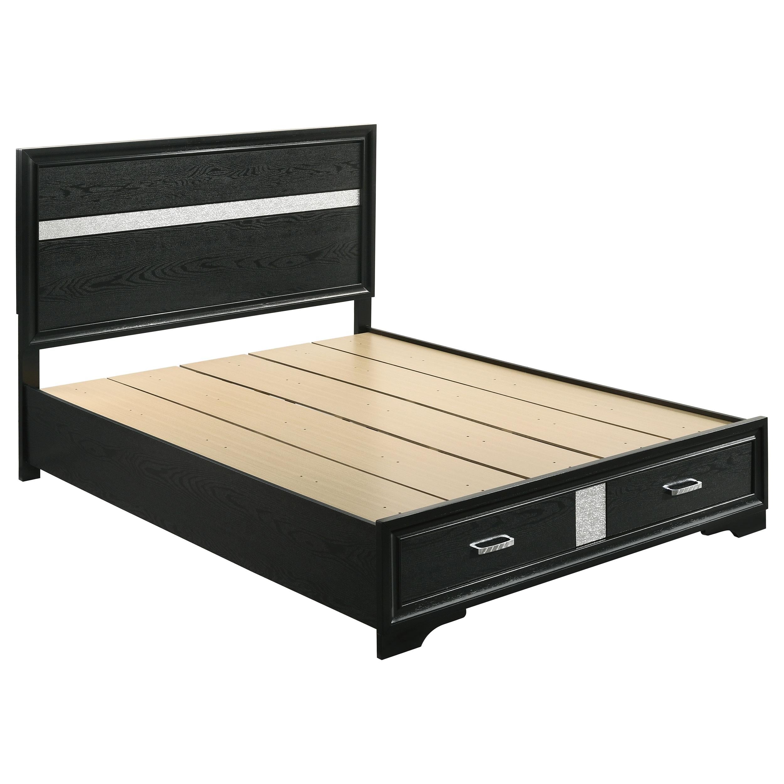 Coaster Furniture Miranda 206361Q 51-inch Wood Queen Storage Panel Bed - Black - Image 1