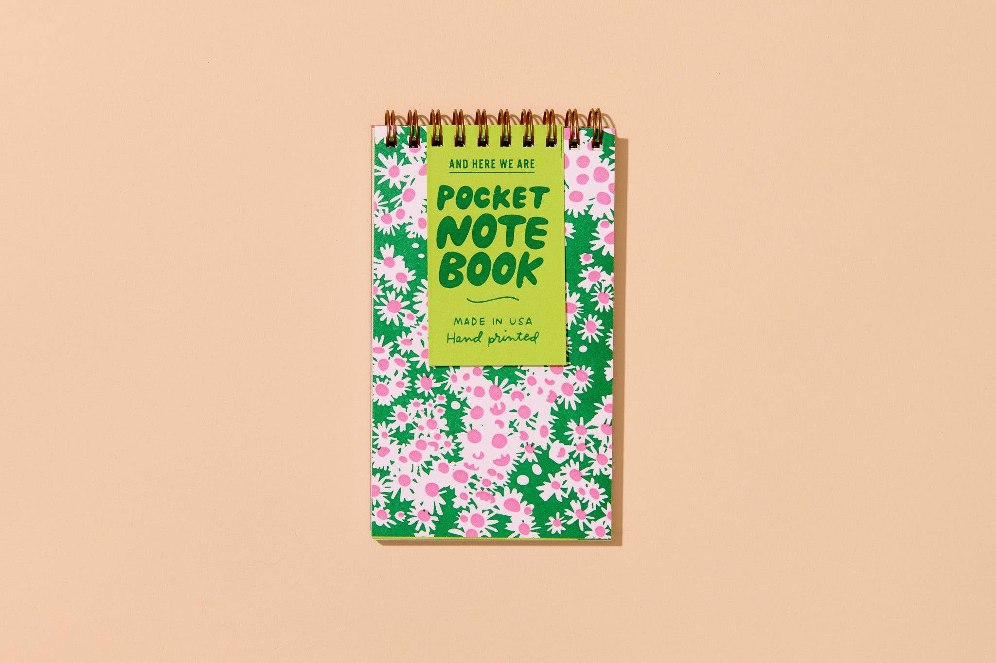 Aster Wildflower Letterpress Spiral Pocket Size Notebook