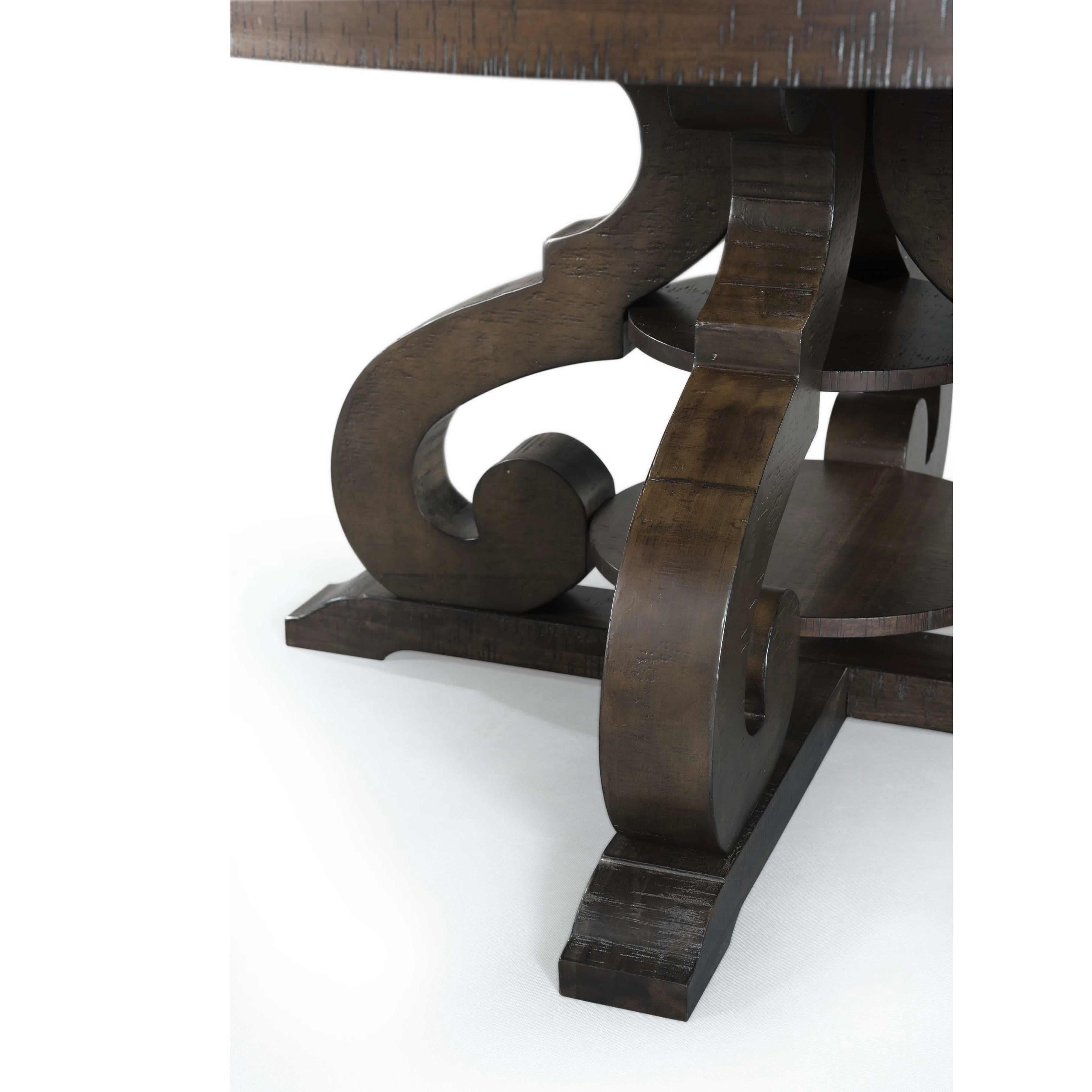 Elements International Round Stone Dining Table with Pedestal Base DST180DT - Image 2