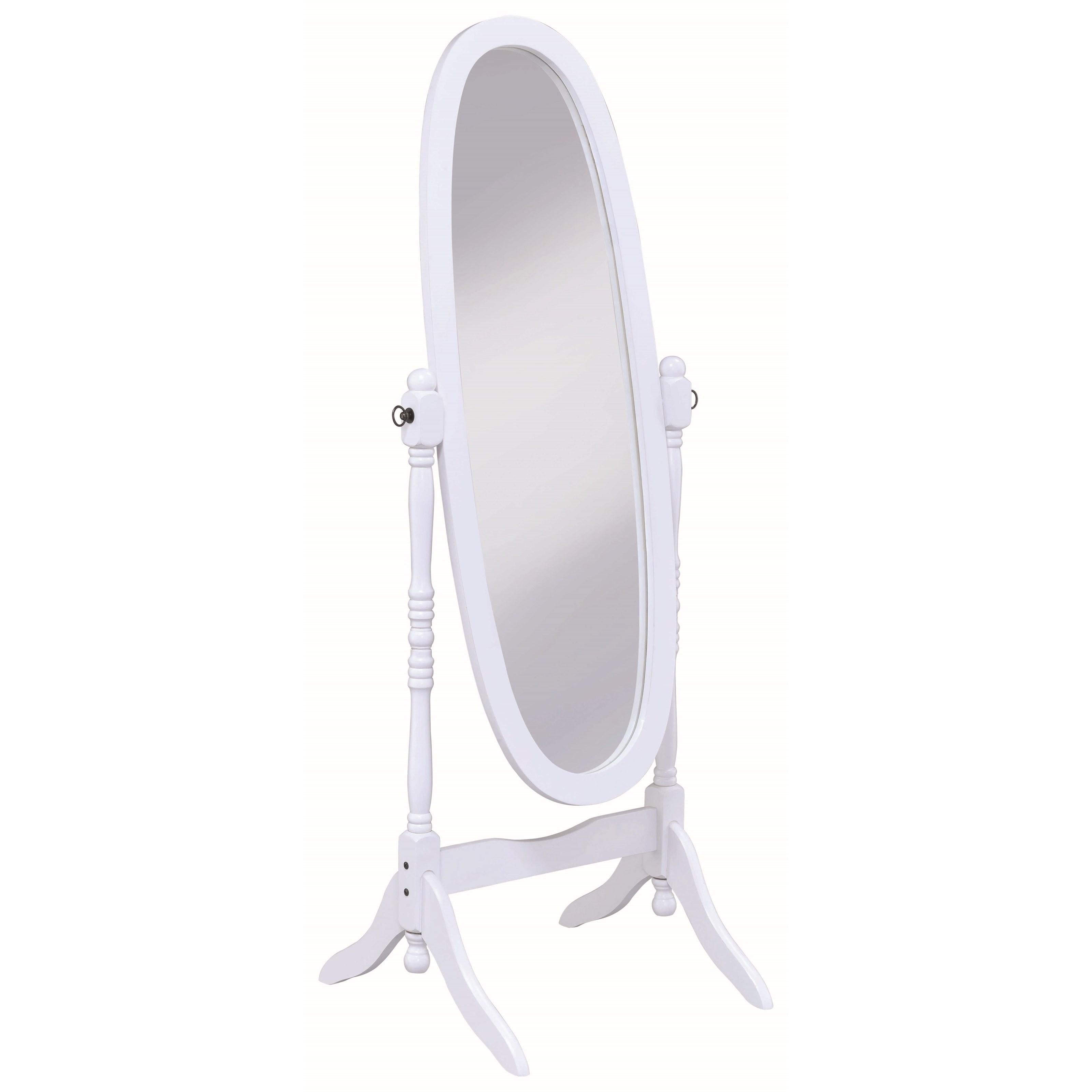 Coaster Furniture Foyet 950802 Wood Adjustable Full Length Cheval Mirror - White - Image 1