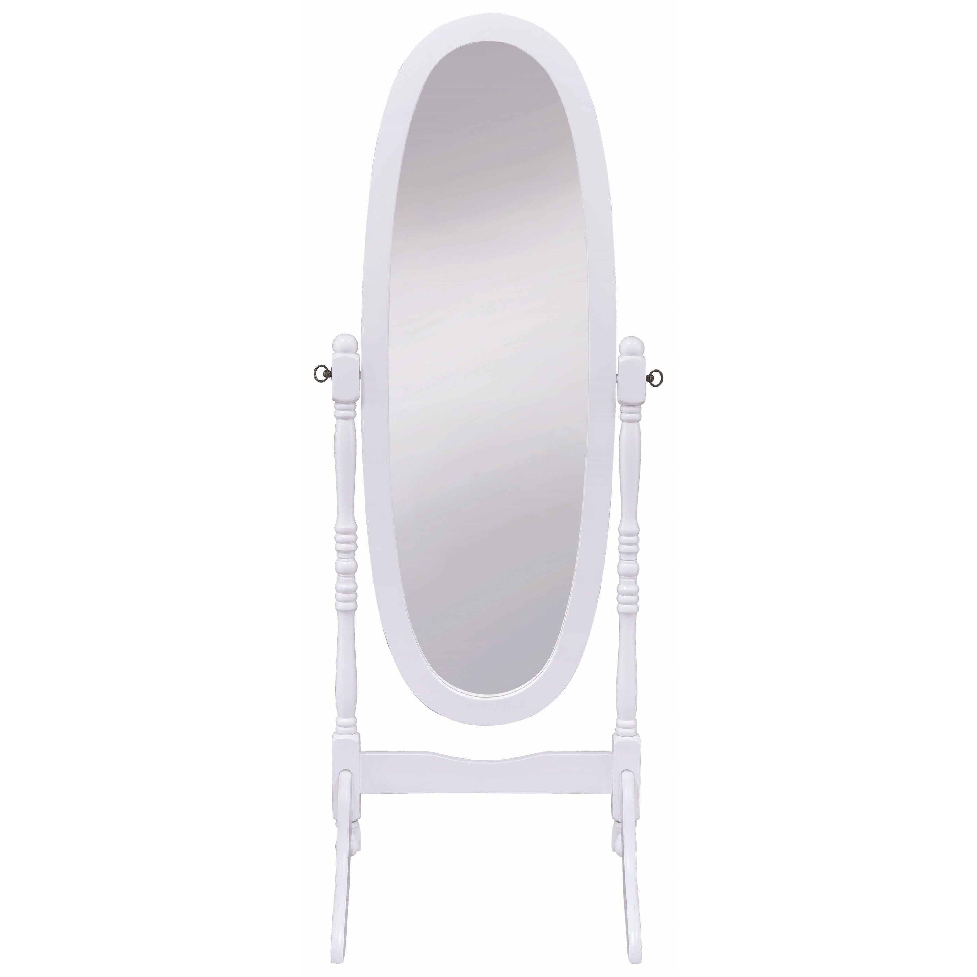 Coaster Furniture Foyet 950802 Wood Adjustable Full Length Cheval Mirror - White - Image 2