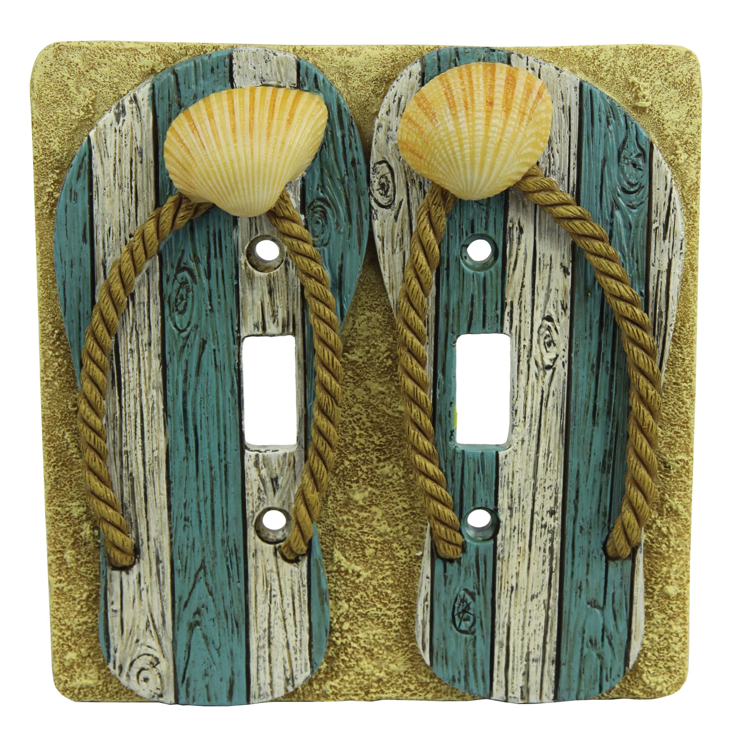 Electrical Cover Plate Double Switch-Beach - Image 1