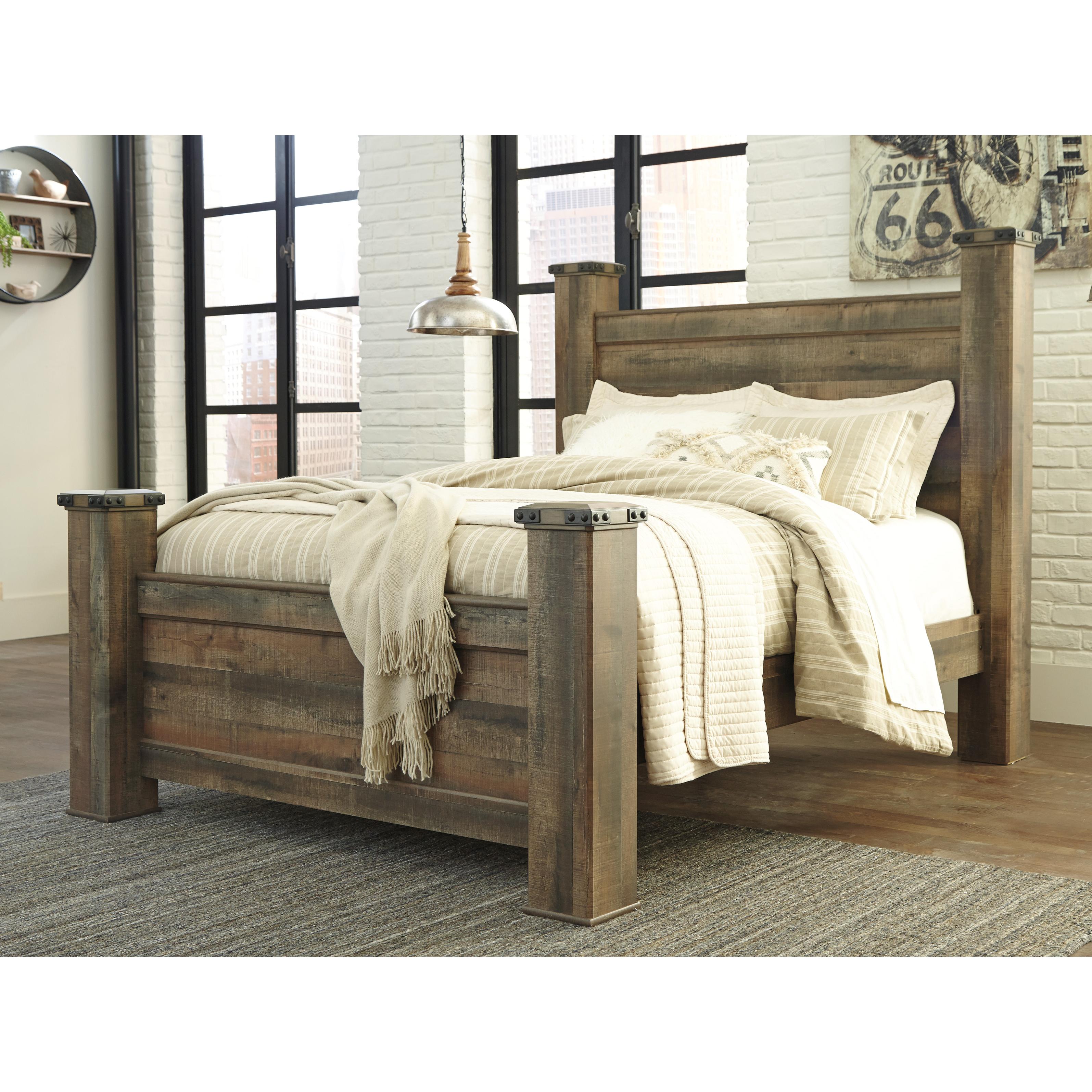 Signature Design by Ashley Trinell Queen Poster Bed B446-67/B446-64/B446-61/B446-98 - Image 2