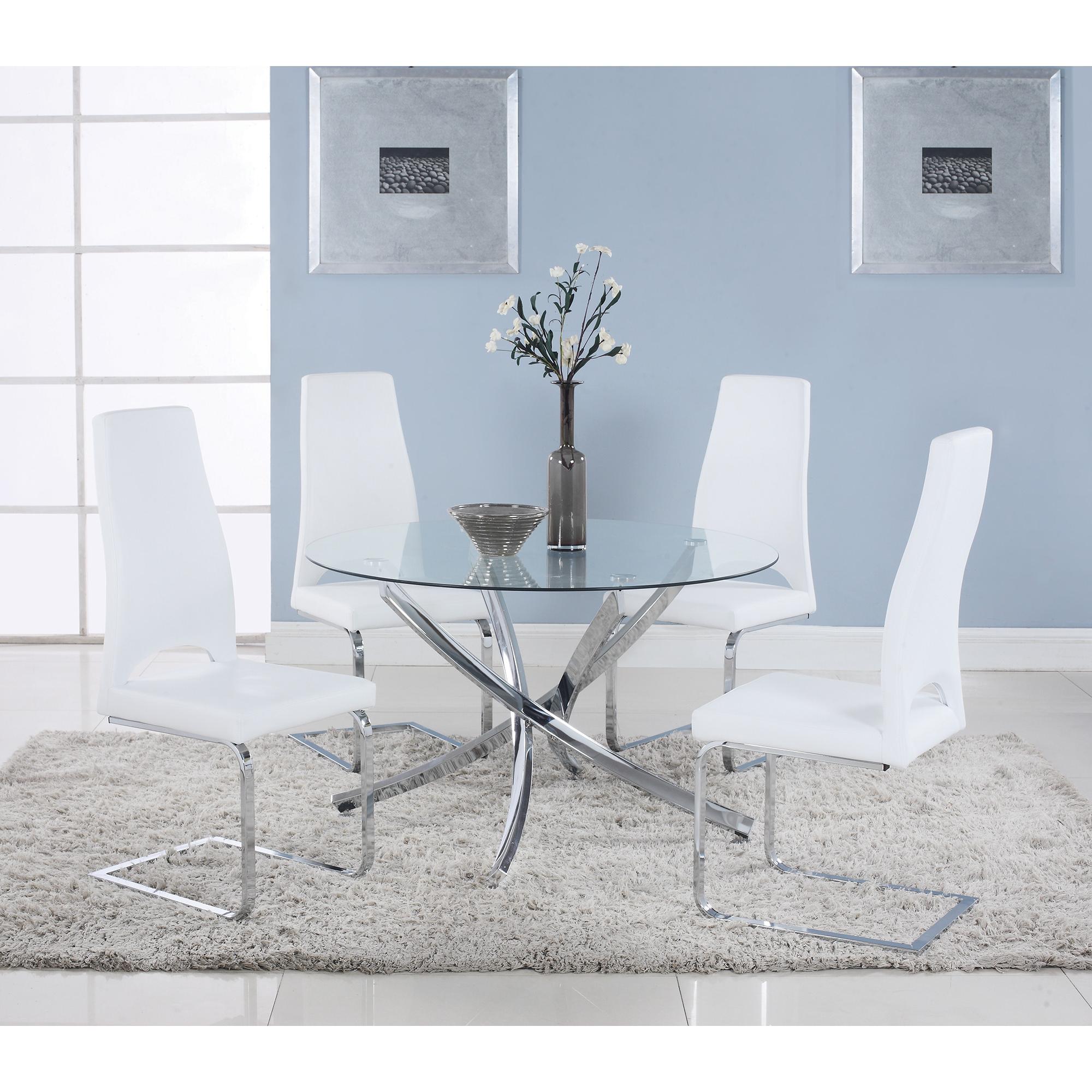 Coaster Furniture Beckham 106440 Round 46-inch Glass Top Dining Table - Chrome - Image 2