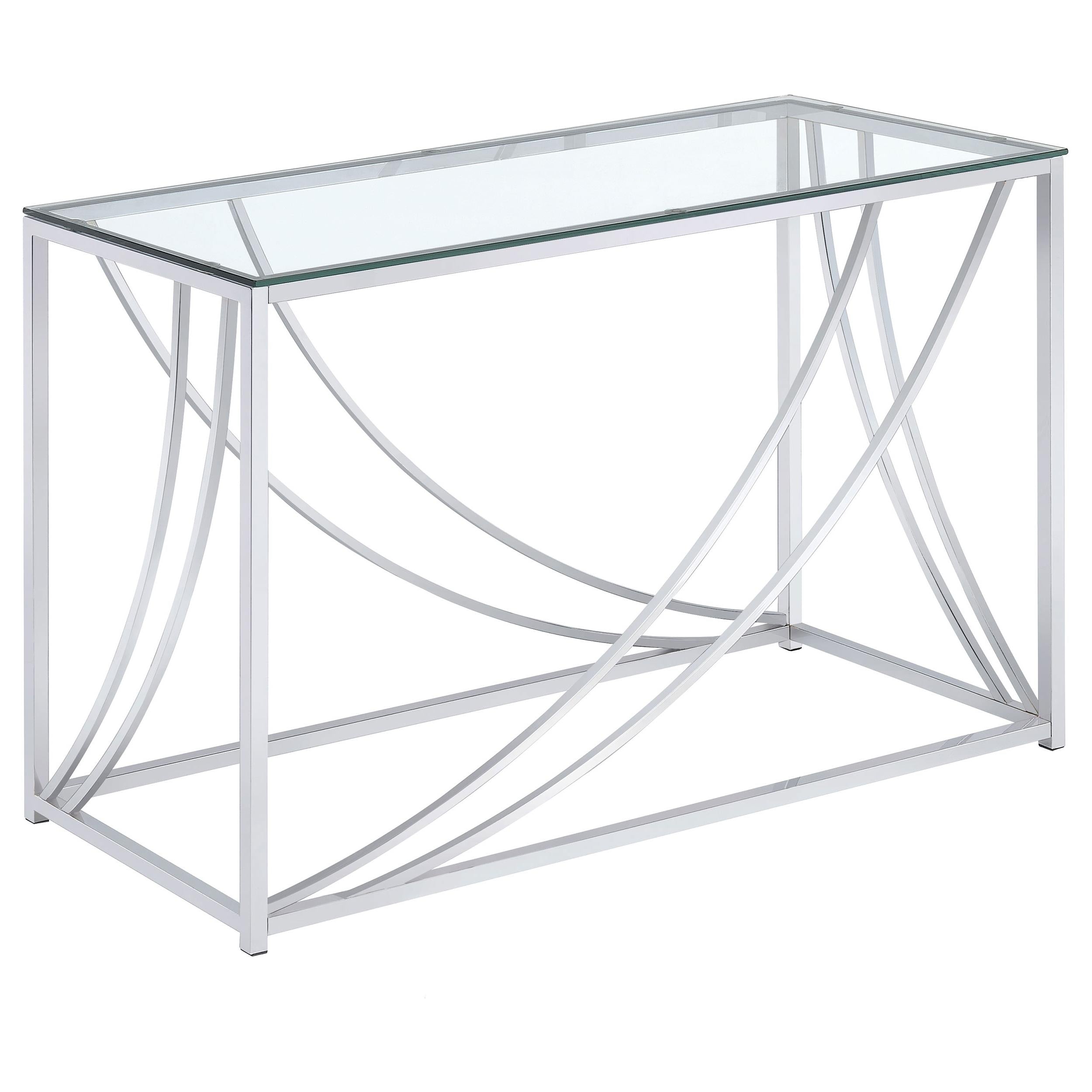 Coaster Furniture Lille 720499 Glass Top Entryway Sofa Console Table Accents - Chrome - Image 1