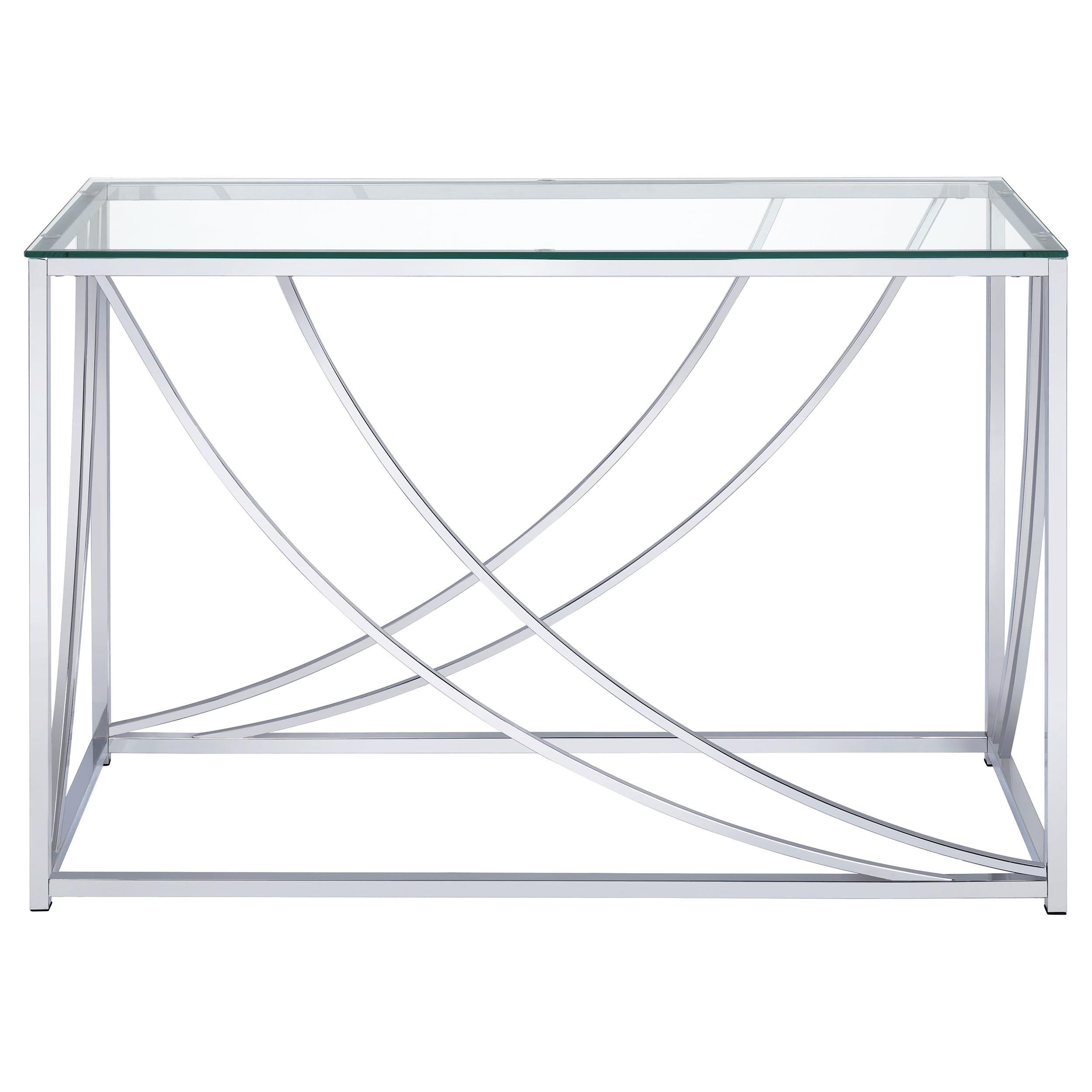 Coaster Furniture Lille 720499 Glass Top Entryway Sofa Console Table Accents - Chrome - Image 2
