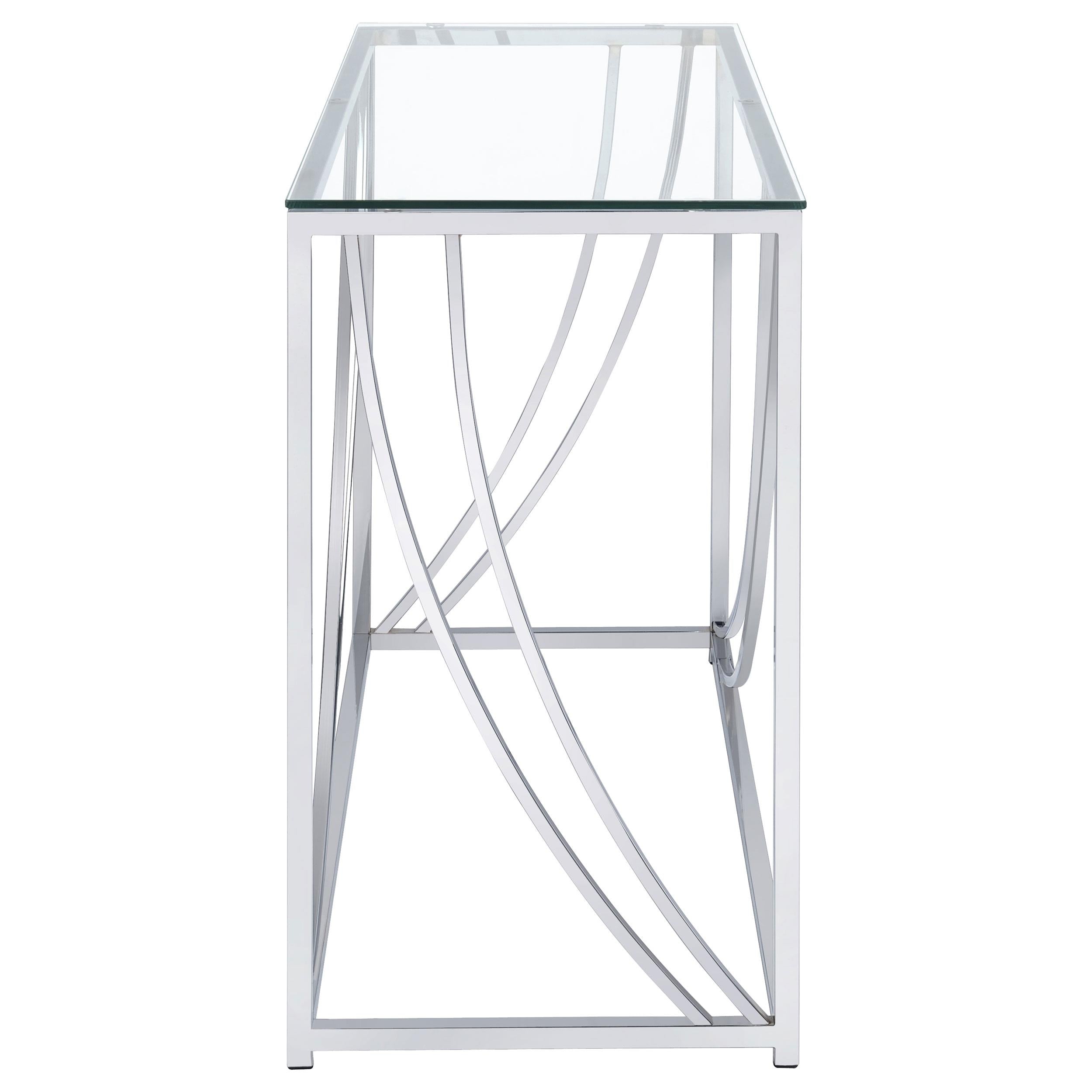 Coaster Furniture Lille 720499 Glass Top Entryway Sofa Console Table Accents - Chrome - Image 3