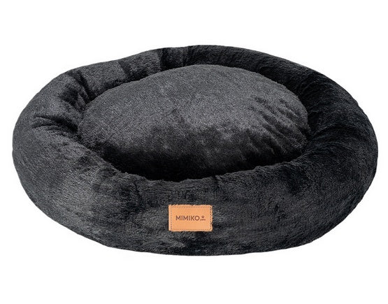 MIMIKO Pets Legowisko Shaggy okrągłe XL 75cm czarne - Image 1