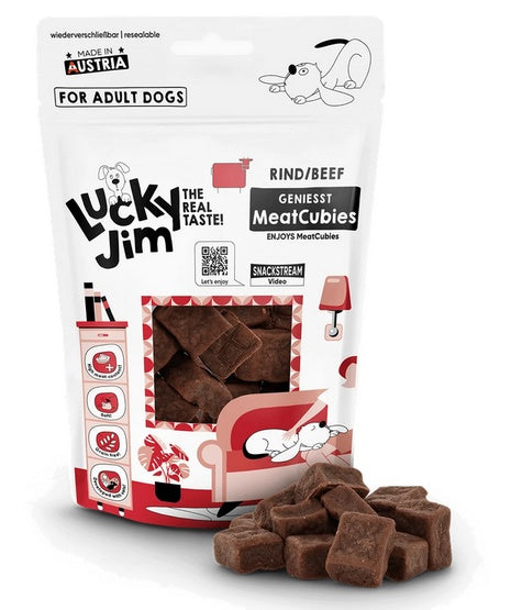 Lucky jim meatcubies – miękkie mięsne kostki z wołowiną – 70 g