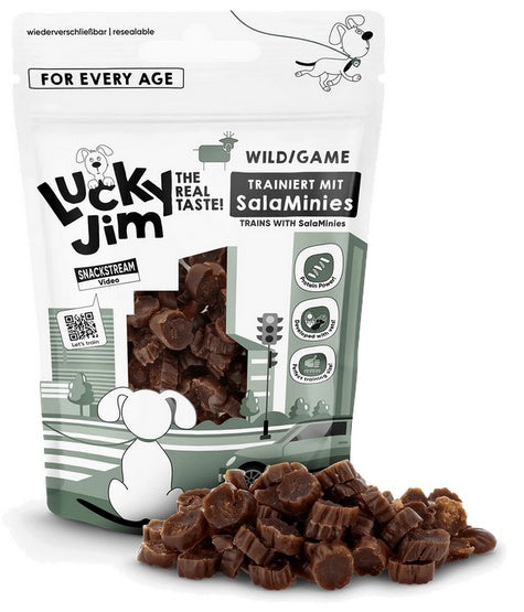 Lucky jim salaminies – małe przysmaki z dziczyzną do treningu – 70 g