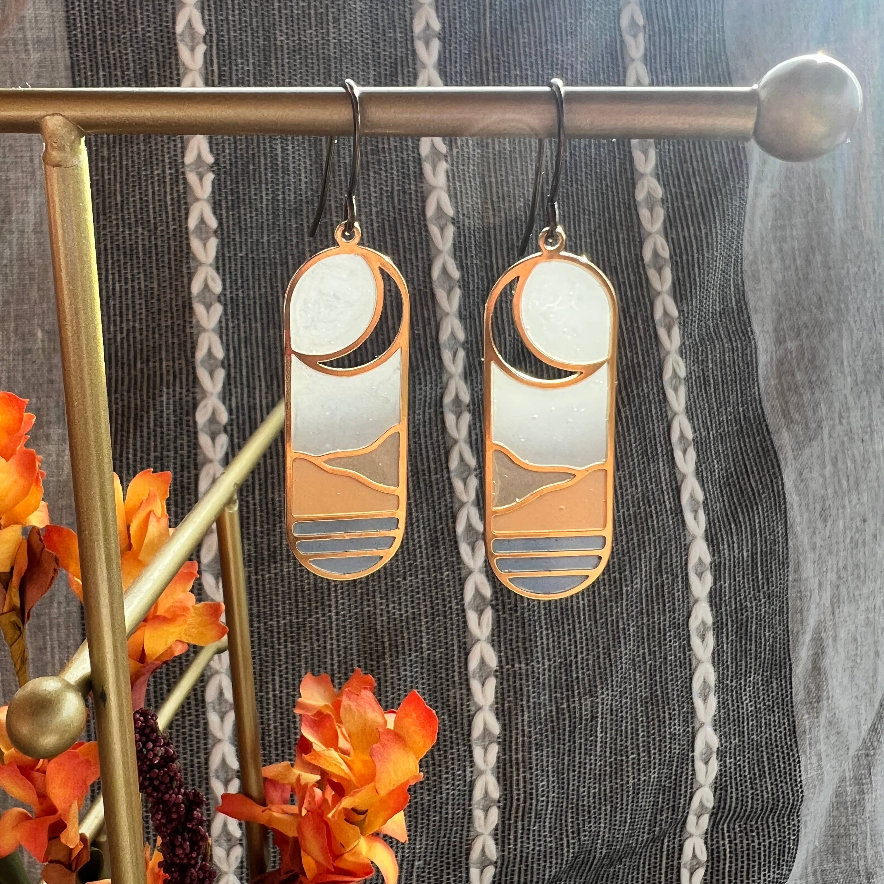 Horizon // stained glass resin earrings - Image 3