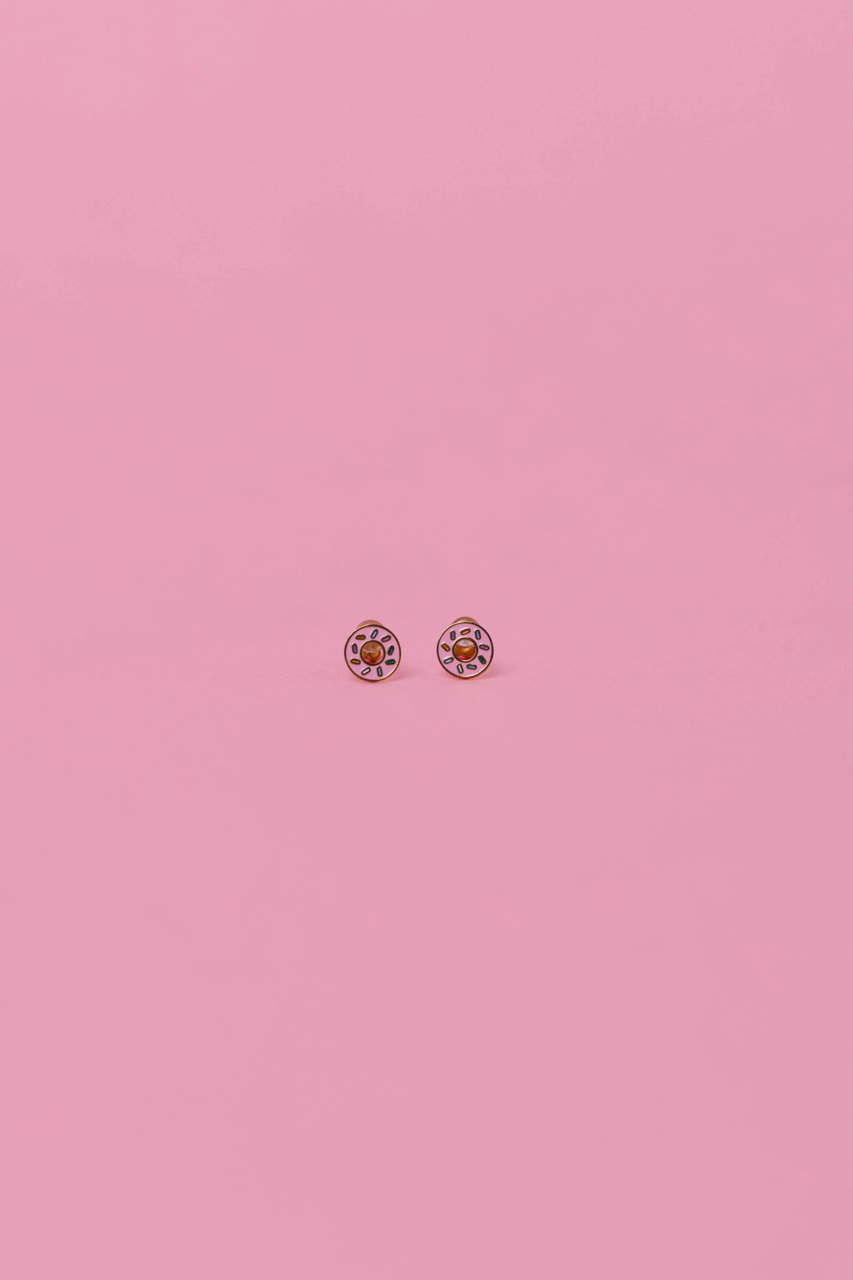 Donut Enamel Flat Back Kids Earrings - Image 2