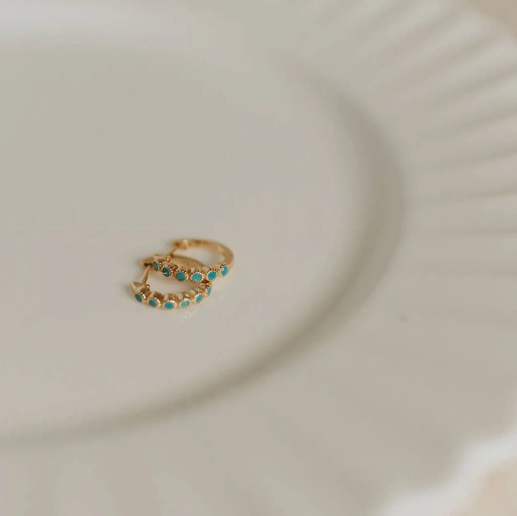 Gaby Turquoise Hoops - Image 1