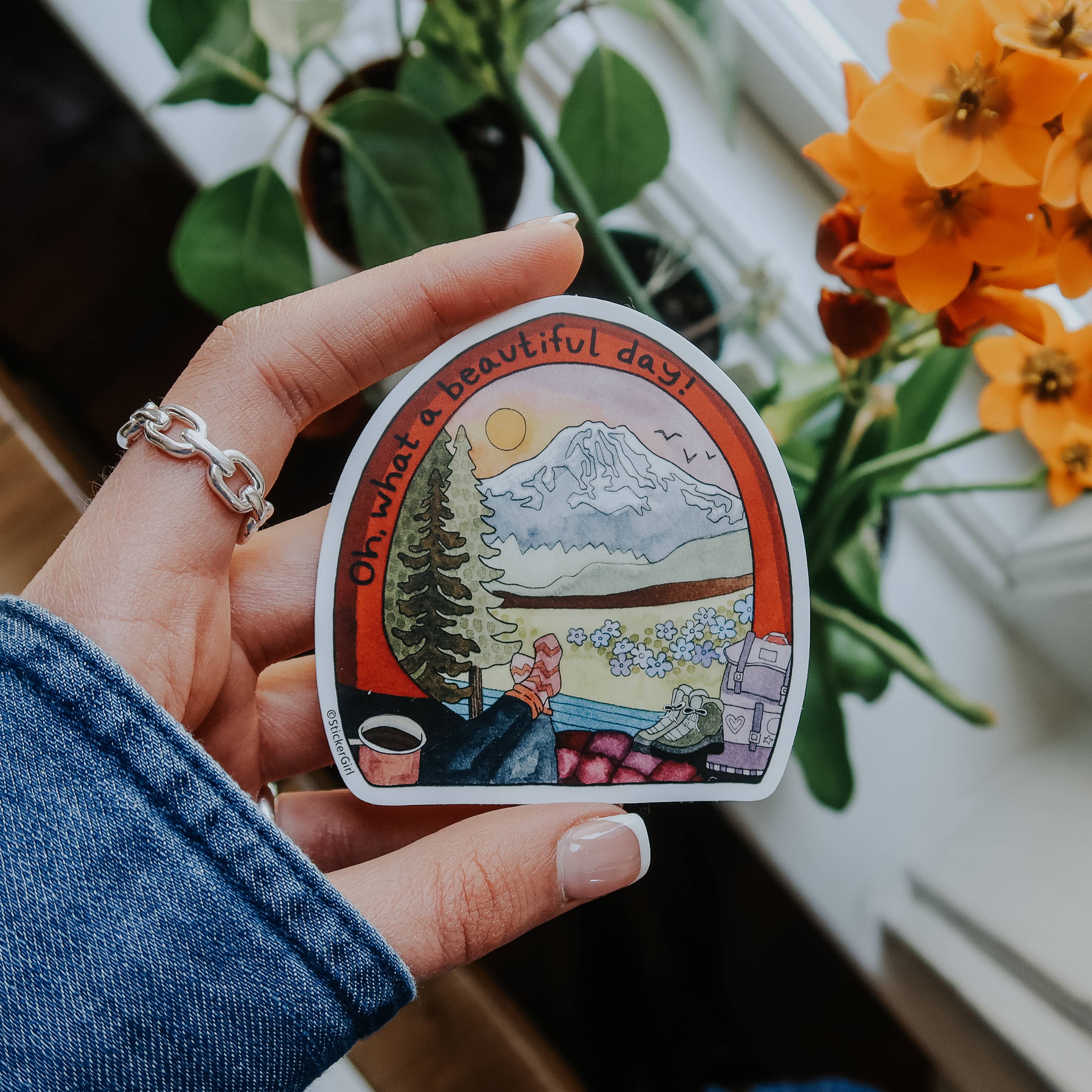 Beautiful Day Tent Vinyl Sticker - Image 3