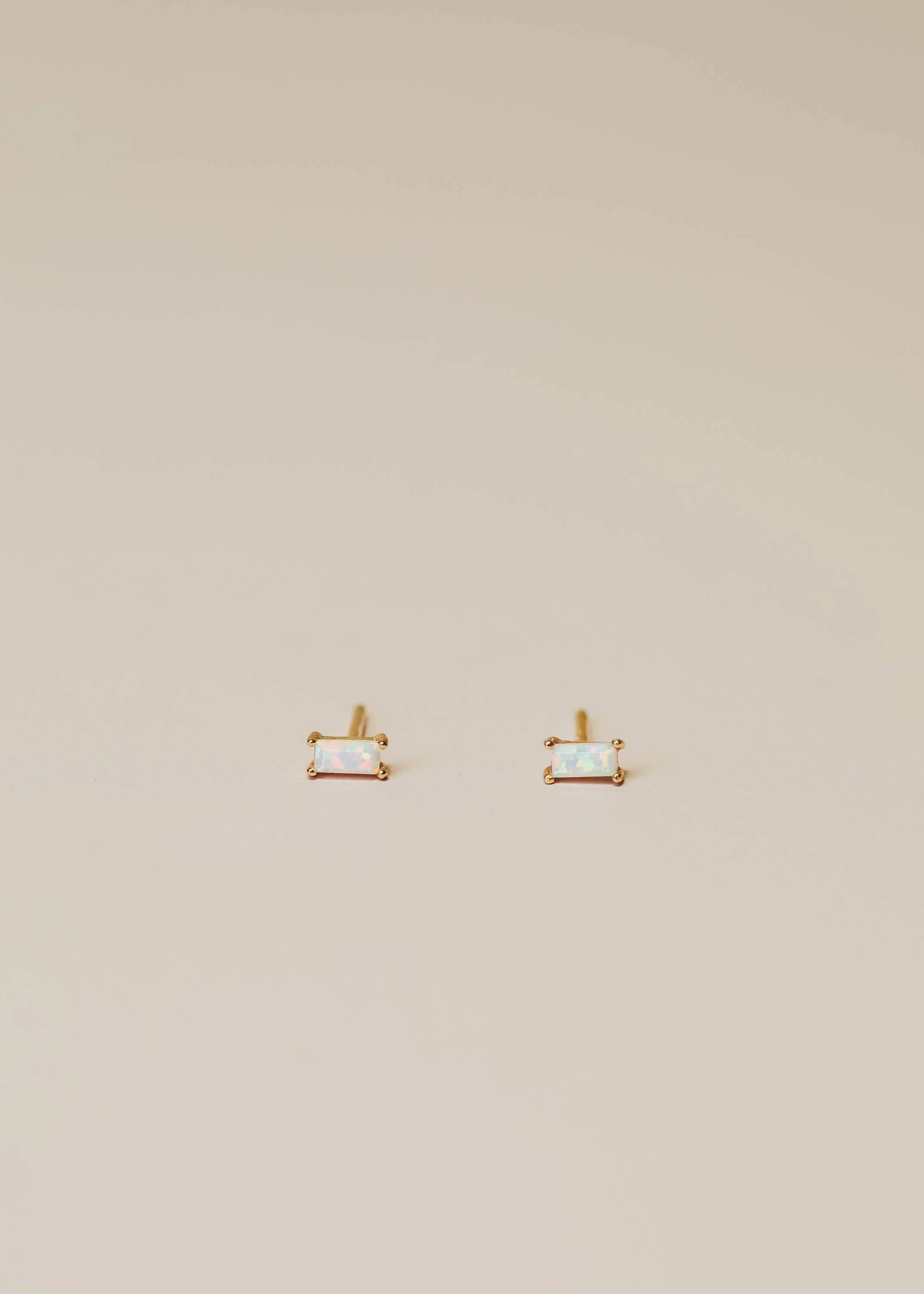 Baguette - White Opal - Earrings - Image 3