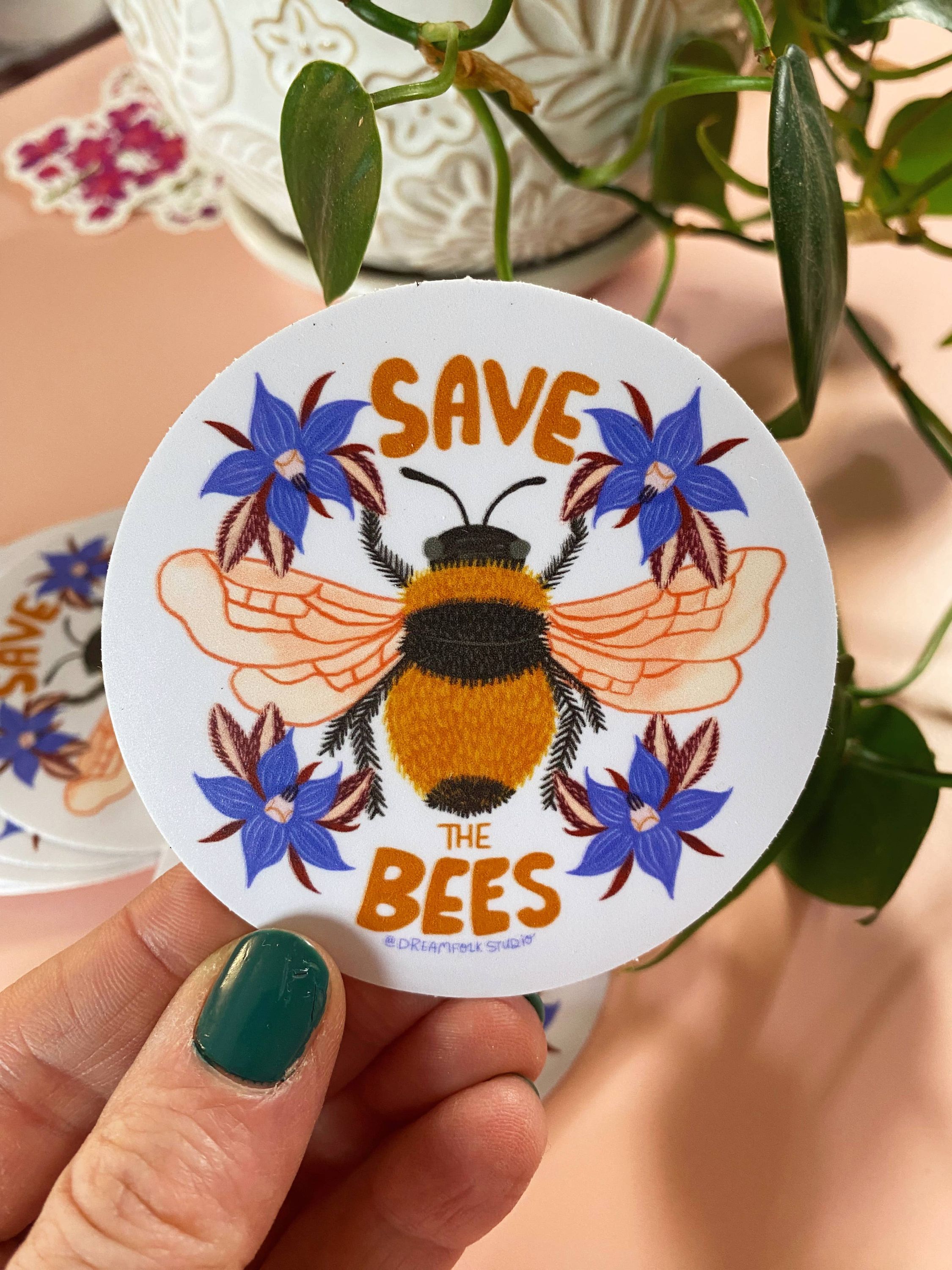 Save the Bees Sticker - Honey Bee Decal - Image 1