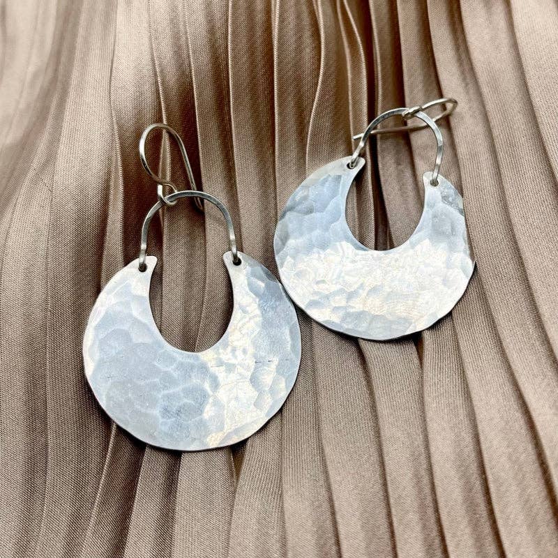 Handmade Waning Moon Earrings - Image 1