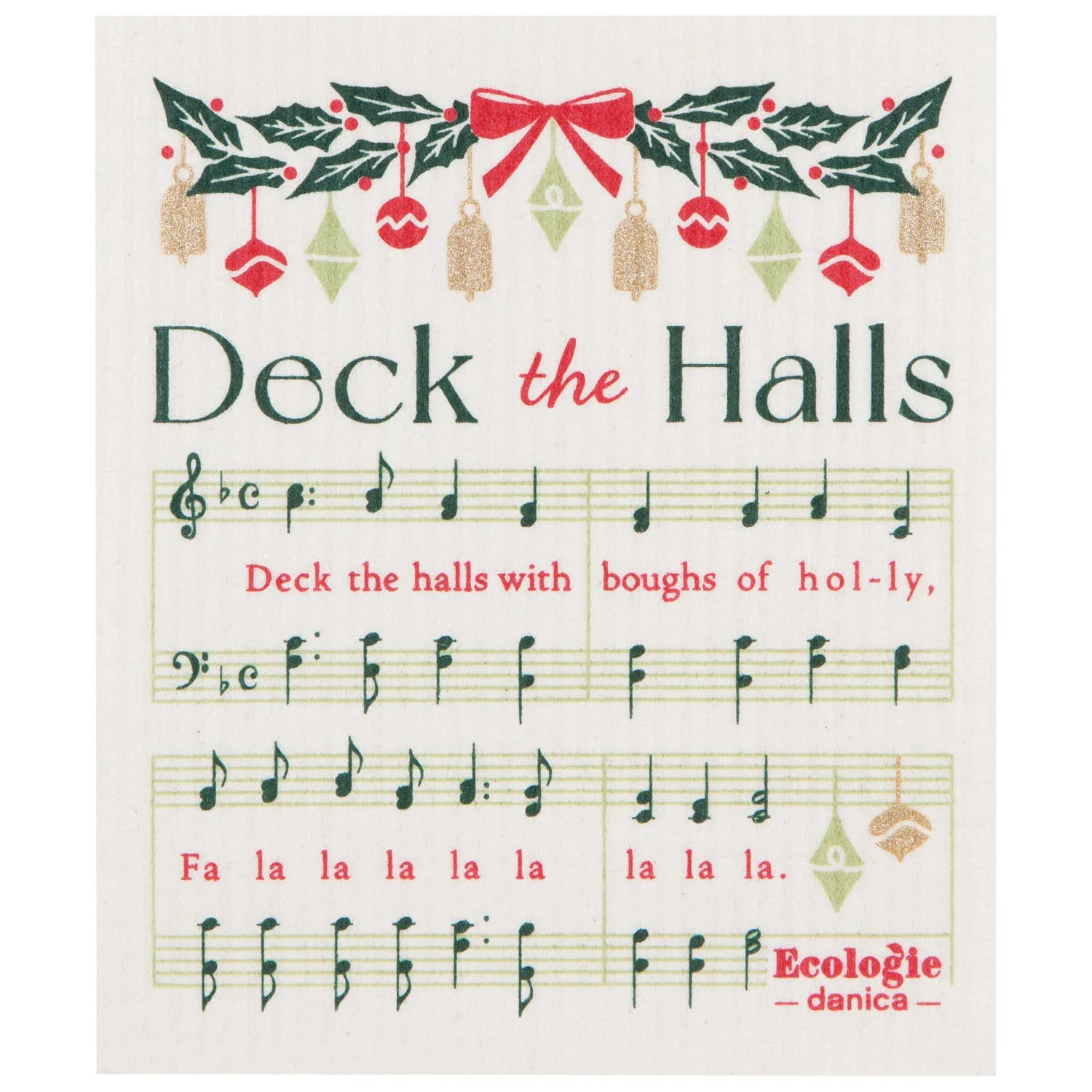 Christmas Carol Christmas Swedish Dishcloth - Image 1
