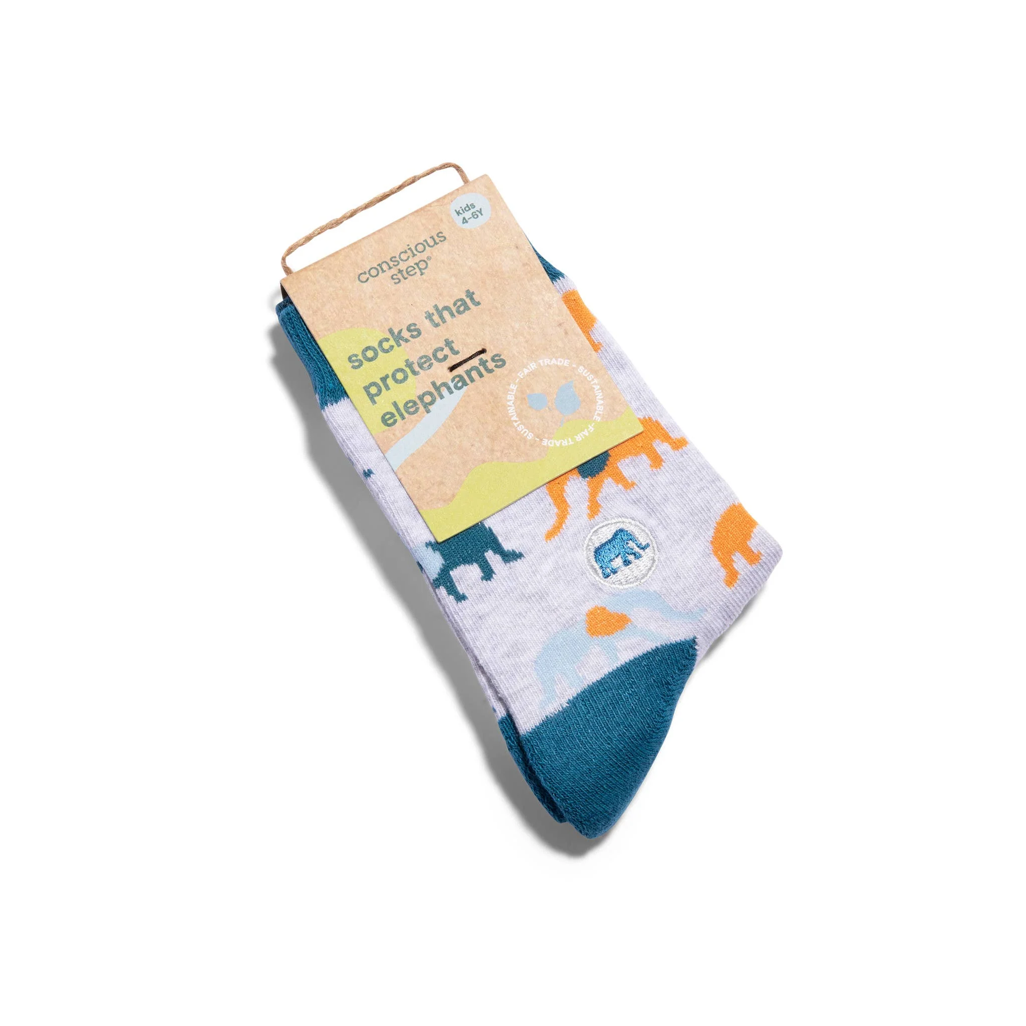 Kids Socks that Protect Elephants: Youth - Image 1