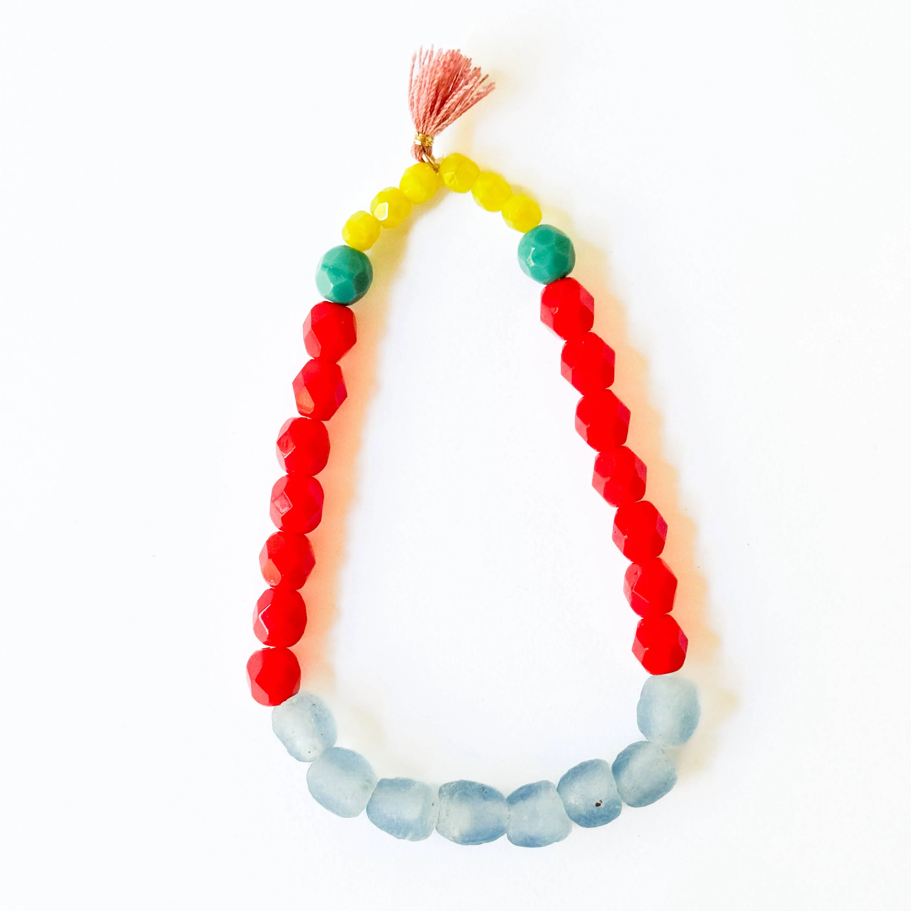 Multicolor Recycled African Glass And Mixed Bead Bracelet - Image 2