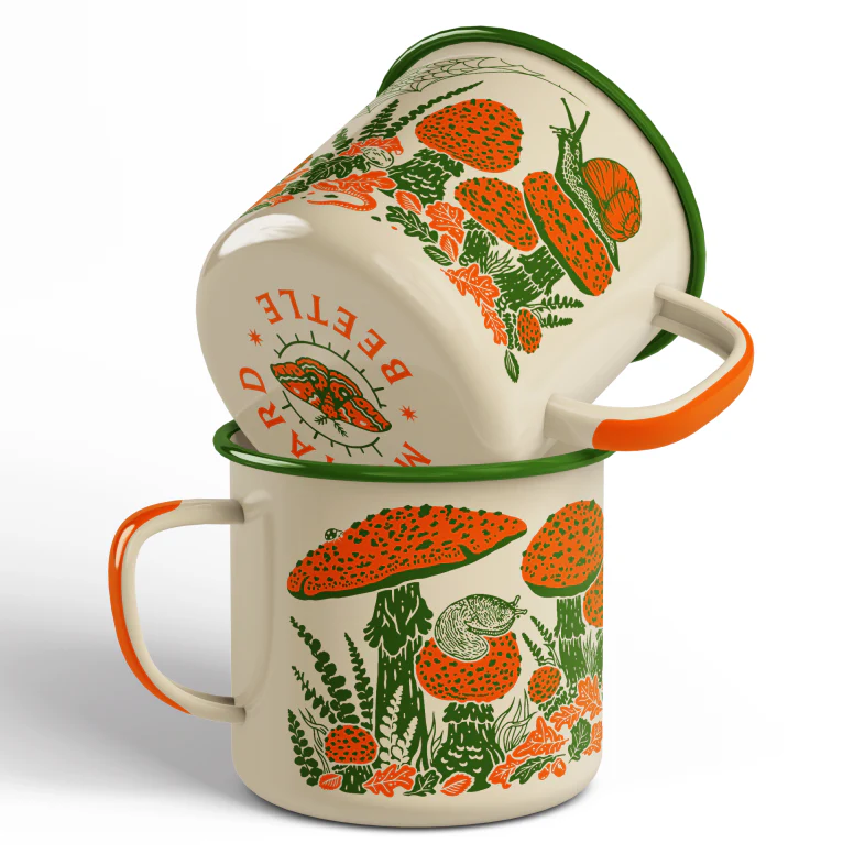 Toad & Mushrooms Enamel Camp Mug - Image 1