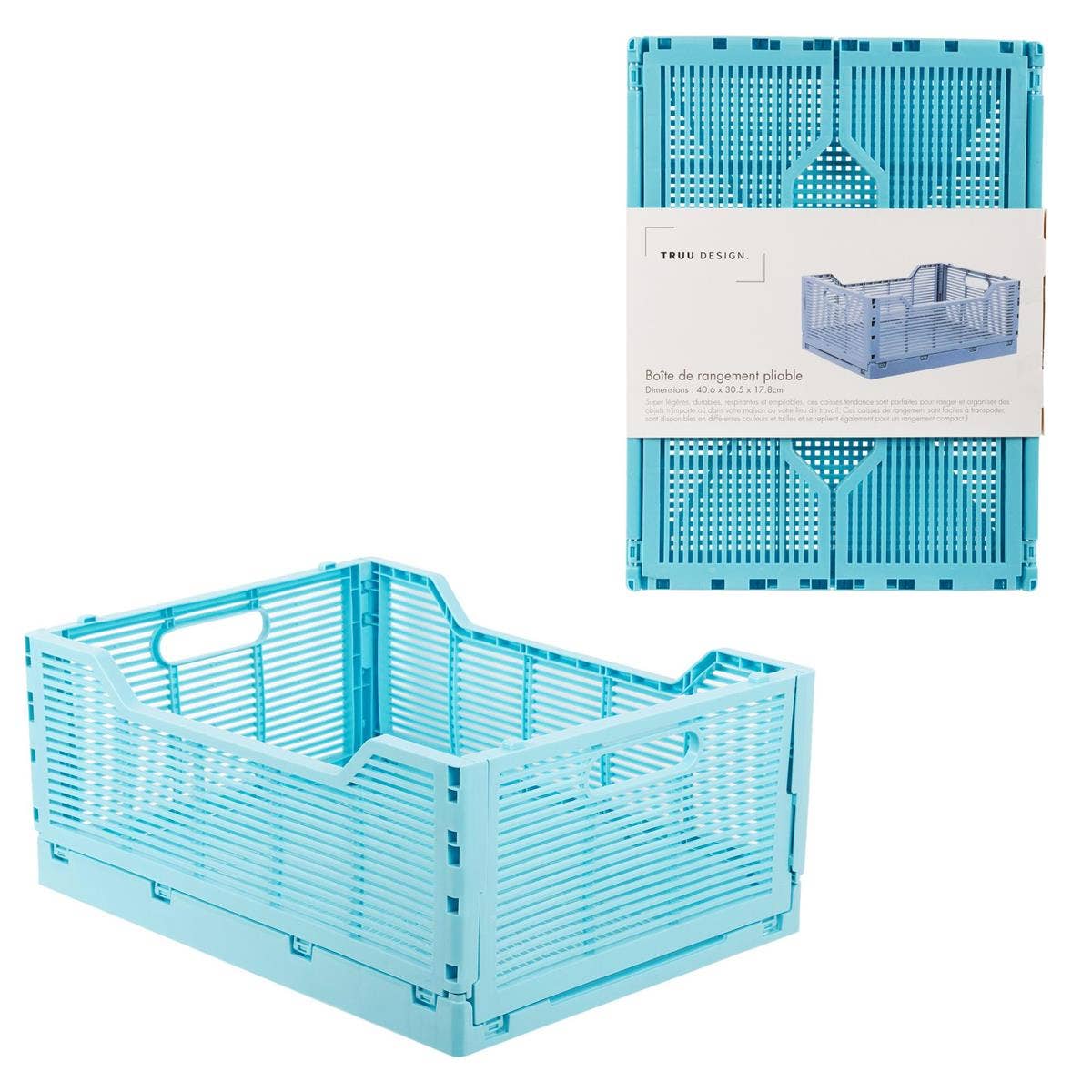 Truu Design Folding Storage Crate, 16x12x7",7 colors - Image 2