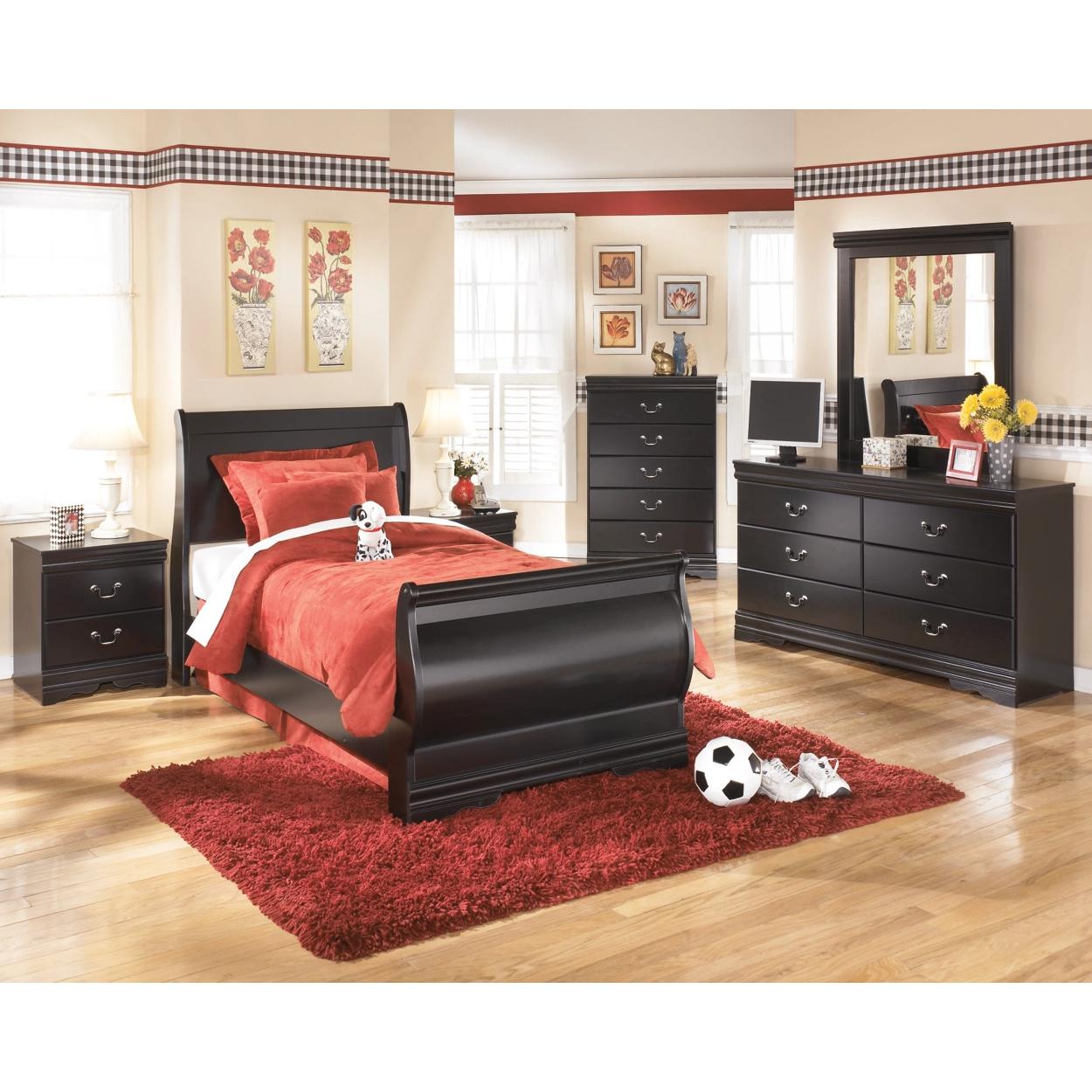 Signature Design by Ashley Huey Vineyard B128 7 pc Twin Sleigh Bedroom Set - Image 1