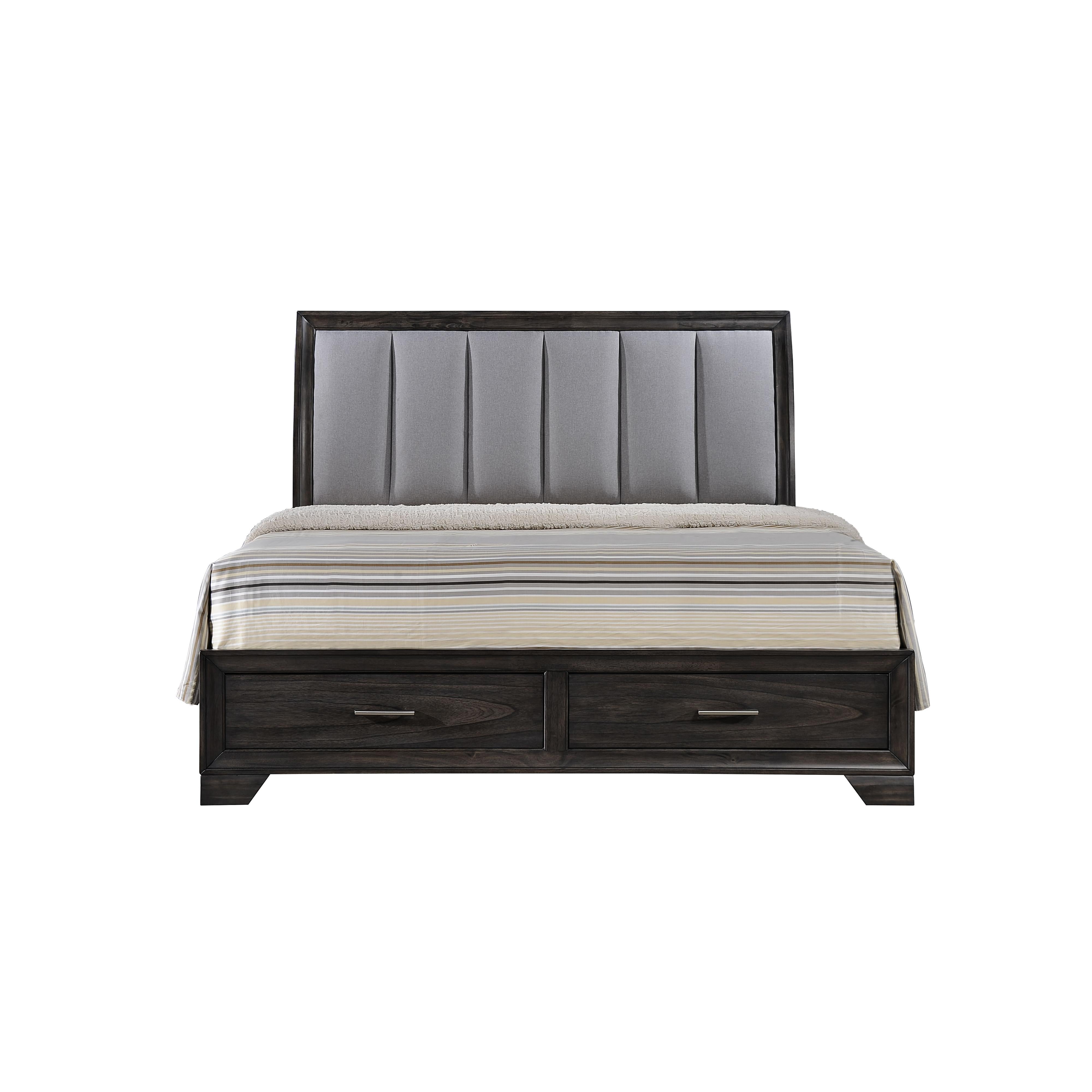 Crown Mark Jaymes Queen Upholstered Sleigh Bed with Storage B6580-Q-HB/B6580-Q-FBD/B6580-KQ-RAIL - Image 1