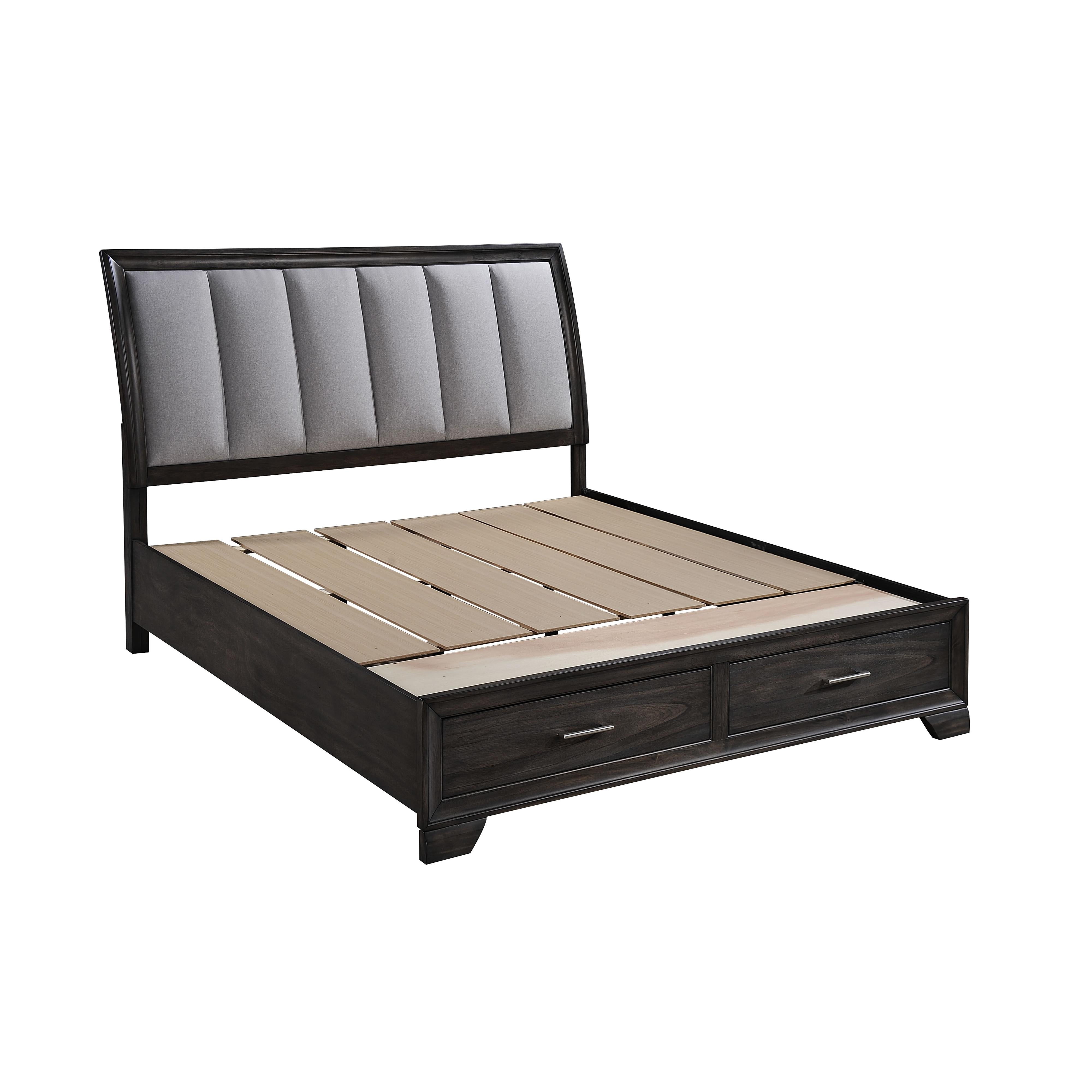 Crown Mark Jaymes Queen Upholstered Sleigh Bed with Storage B6580-Q-HB/B6580-Q-FBD/B6580-KQ-RAIL - Image 2